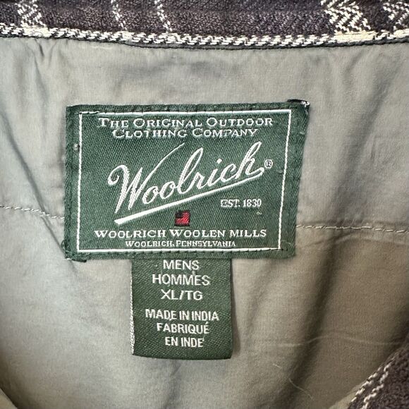 Woolrich Shacket Mens XL Tall Blue Blk Plaid Flannel Snap Up Jacket Outdoors - Picture 2 of 10
